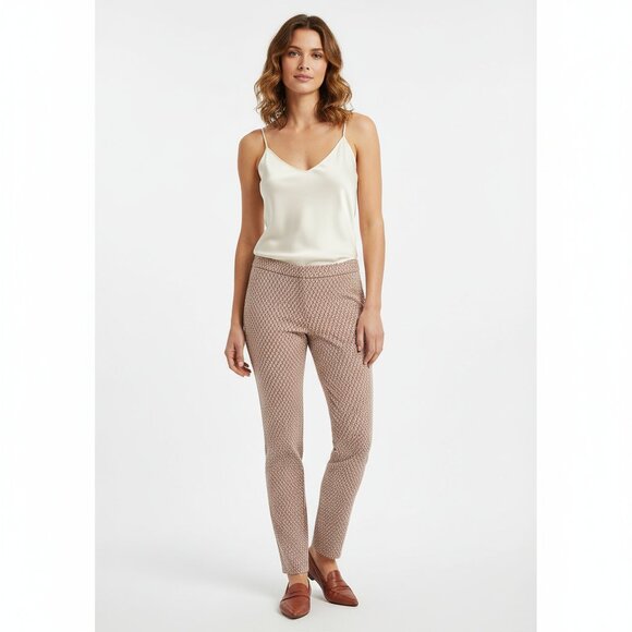 Adrienne Vittadini Pants Size 10 Geometric Print Hip Mod Ankle Preppy Casual - Picture 1 of 4